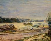 阿尔弗莱德 西斯莱 : The Seine near Saint-Cloud, High Water